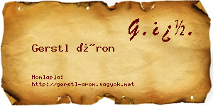 Gerstl Áron névjegykártya